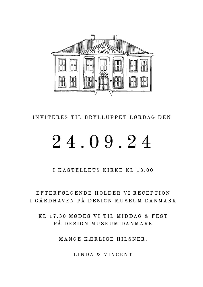 Invitationer - Design Museum Danmark Bryllupsinvitation